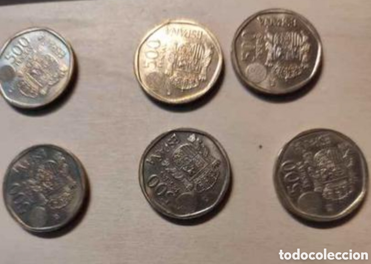 Monedas Franco: 6 monedas de 500 pesetas. - Foto 2