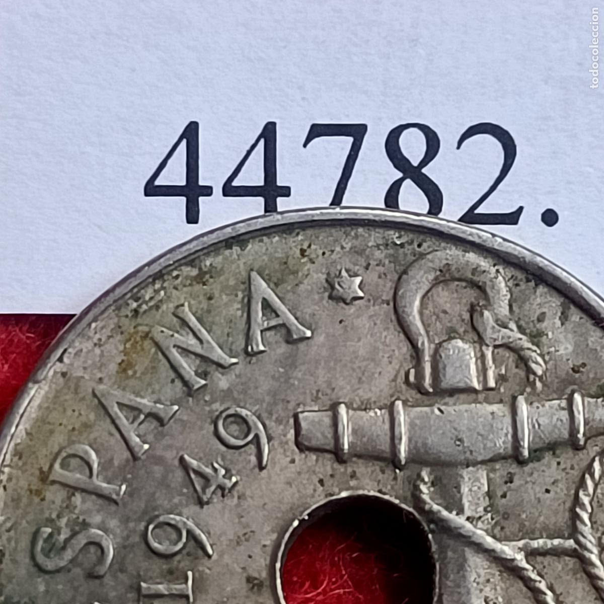 Monedas Franco: Espa&ntilde;a 50 centimos 1949, variante, error, final riel - Foto 5