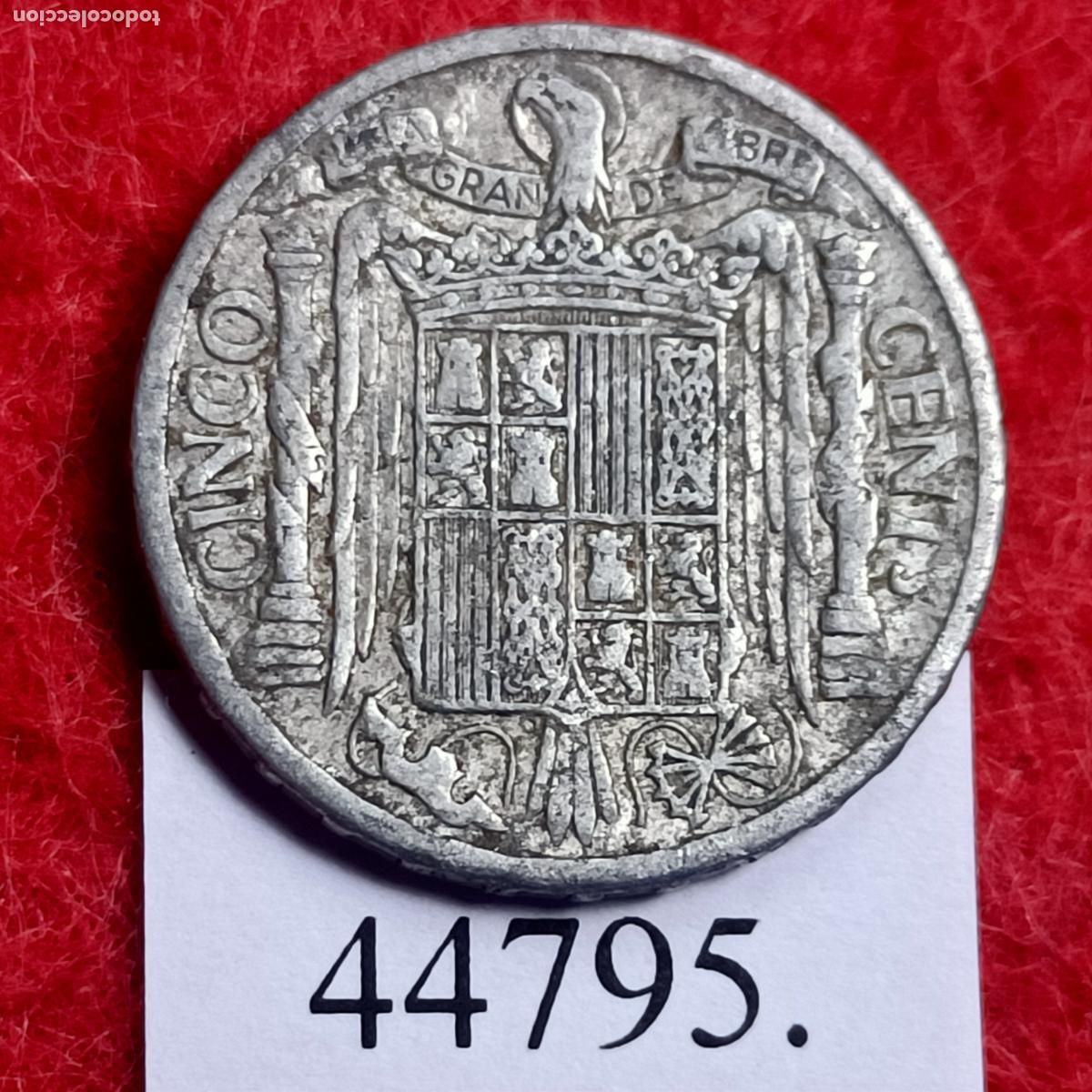 Monedas Franco: Espa&ntilde;a 5 c&eacute;ntimos 1941, Franco - Foto 2