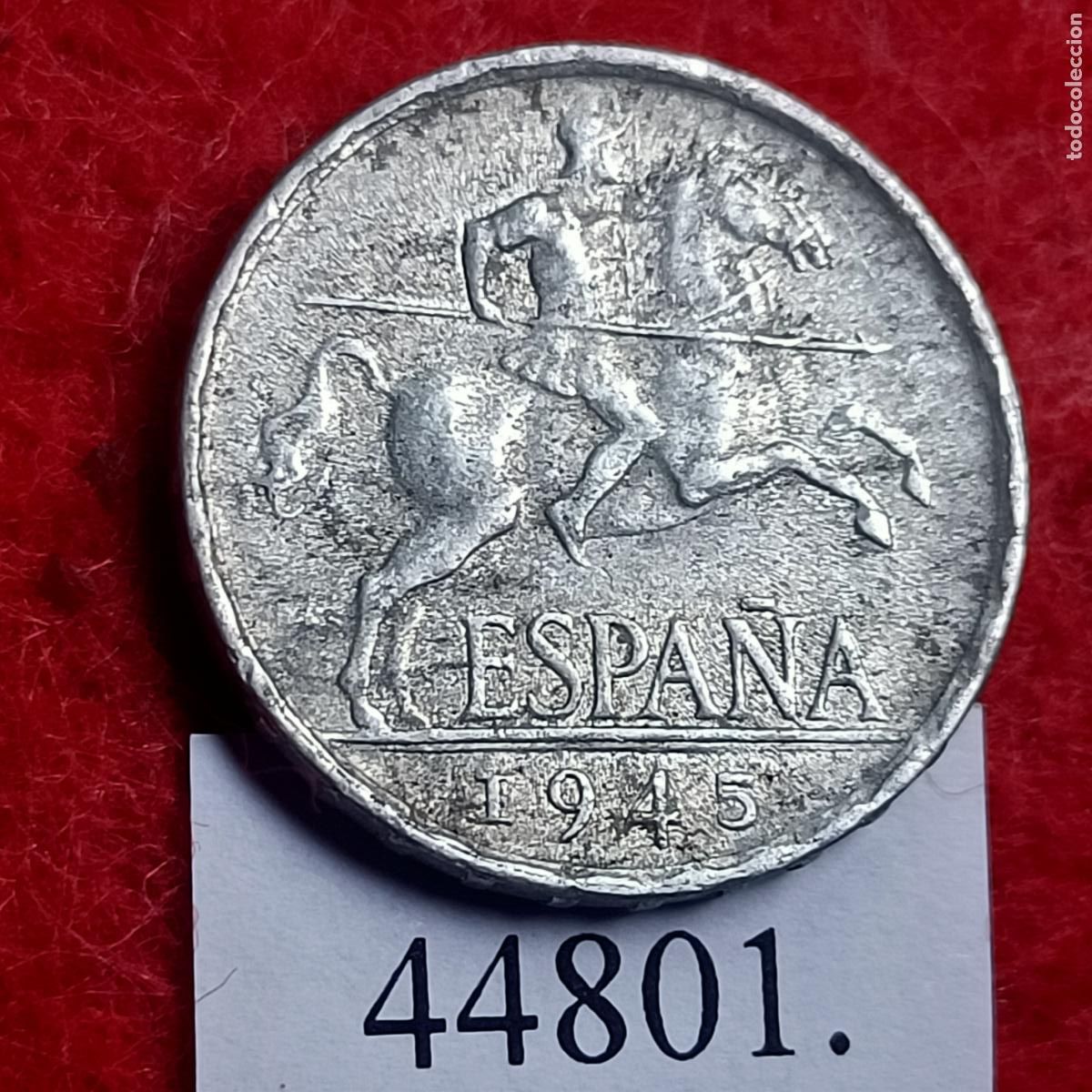 Monedas Franco: Espa&ntilde;a 5 c&eacute;ntimos 1945, Franco - Foto 1