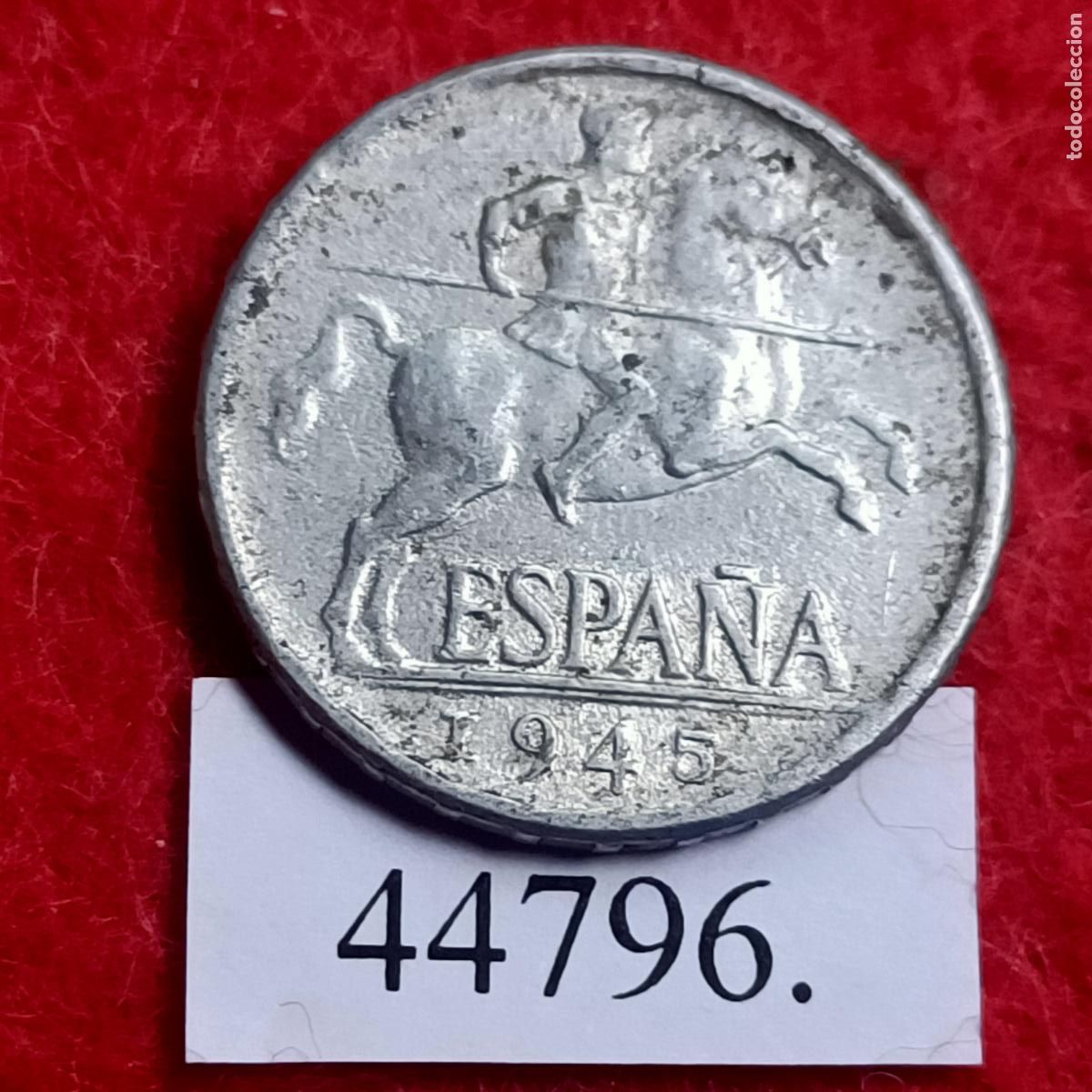 Monedas Franco: Espa&ntilde;a 5 c&eacute;ntimos 1945, Franco - Foto 1