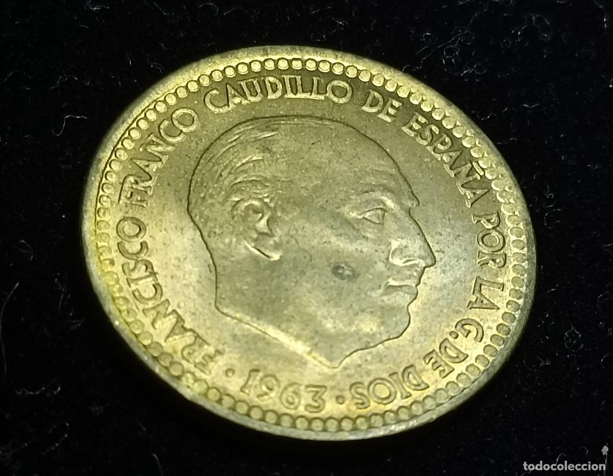 Monedas Franco: 1 PESETA 1963 SC. ERROR. - Foto 3