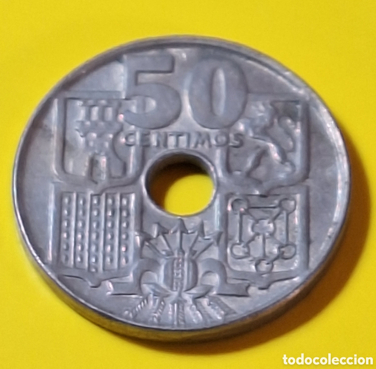 Monedas Franco: ESPA&Ntilde;A - 50 CENTIMOS 1949 * 53 - Foto 3