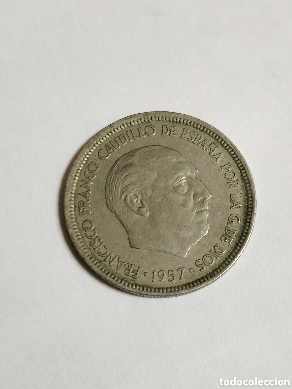 Monedas Franco: Moneda 5 Ptas Franco 1957 - Foto 2