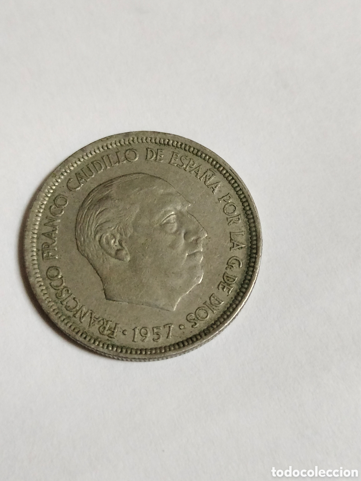 Monedas Franco: Moneda 5 Ptas Franco 1957 - Foto 3