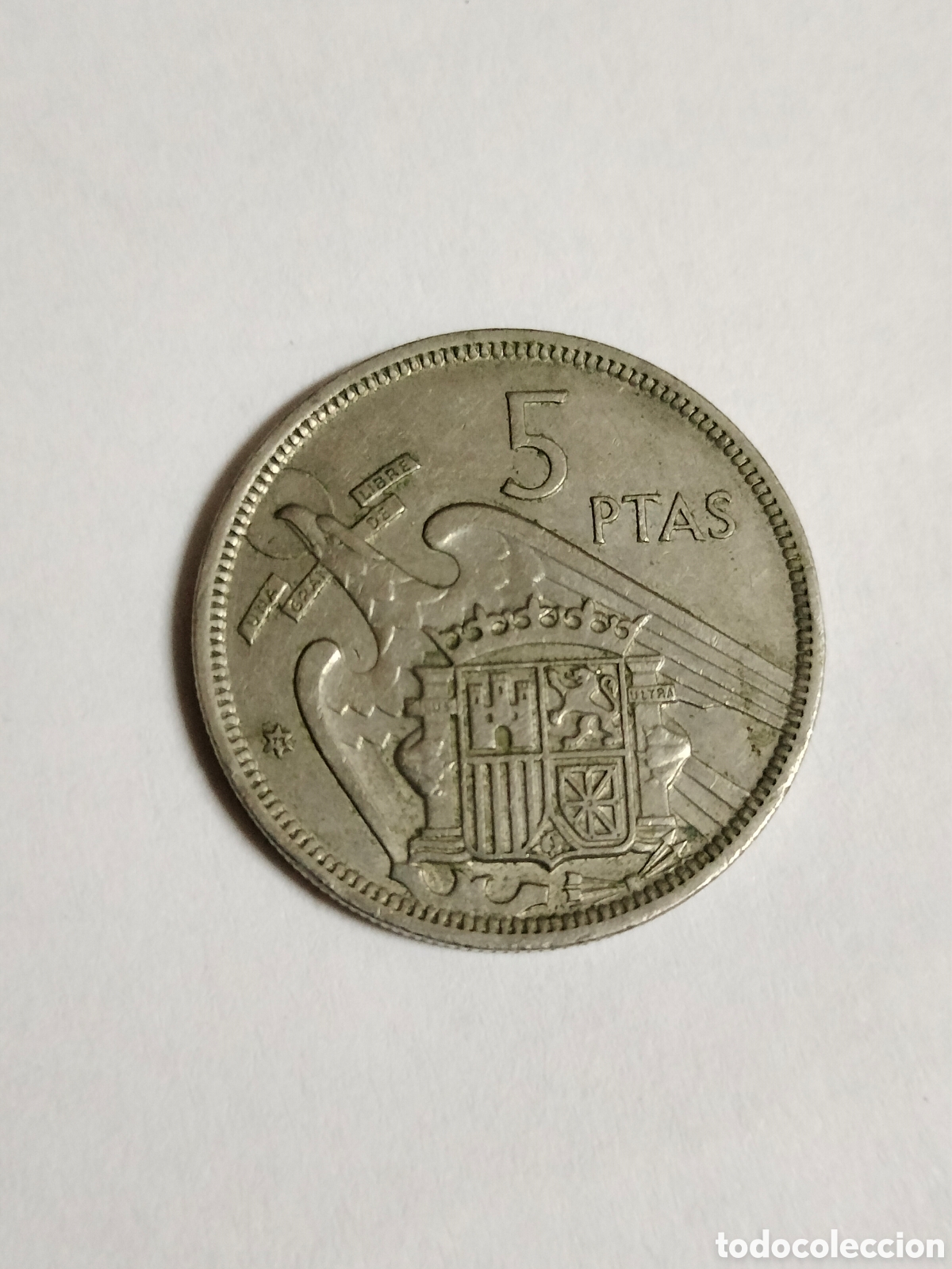 Monedas Franco: Moneda 5 Ptas Franco 1957 - Foto 4