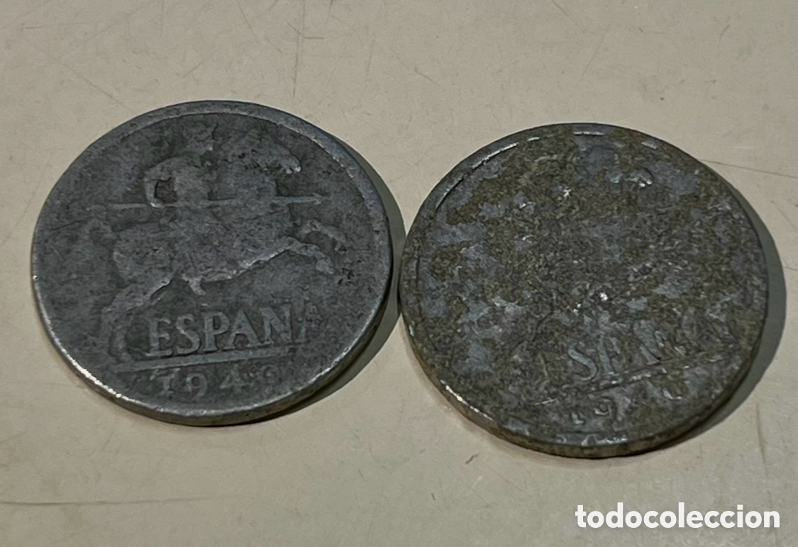 Monedas Franco: Moneda. Espa&ntilde;a. Aluminio. 10 C&eacute;ntimos. 1946. - Foto 1