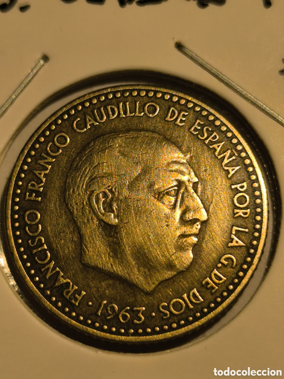 Monedas Franco: 1 pts ESPA&Ntilde;A 1963 * 66 MBC - Foto 2
