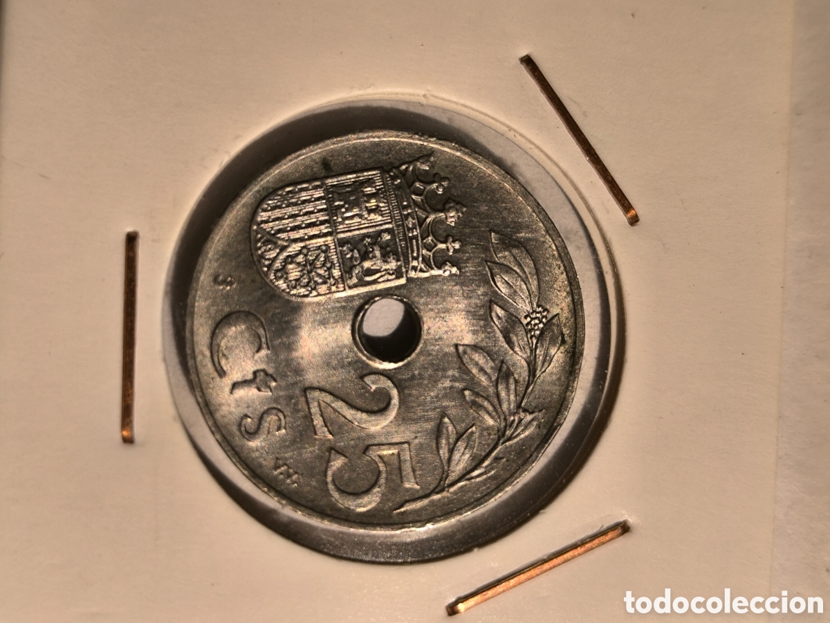 Monedas Franco: Moneda 25 CMS Espa&ntilde;a 1937 MBC como nueva - Foto 1