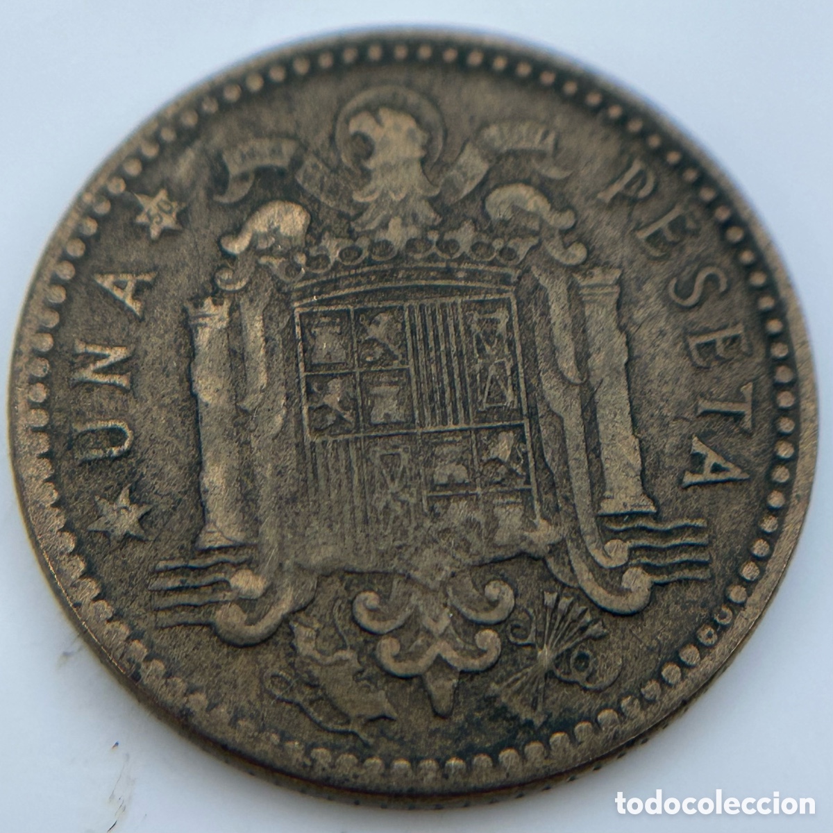Monedas Franco: Moneda 1 peseta 1947. *50. E.B.C. - Foto 2