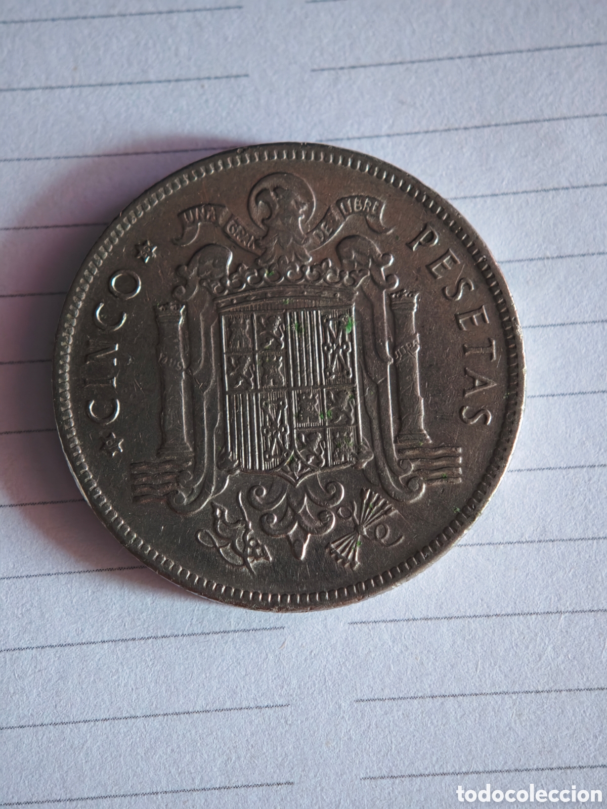 Monedas Franco: 1 moneda de 5 pesetas 1949 - Foto 2