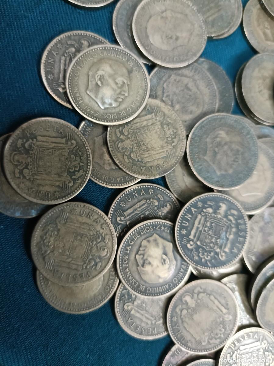 Monedas Franco: 240 monedas de 1 peseta del a&ntilde;o 1947 - Foto 3