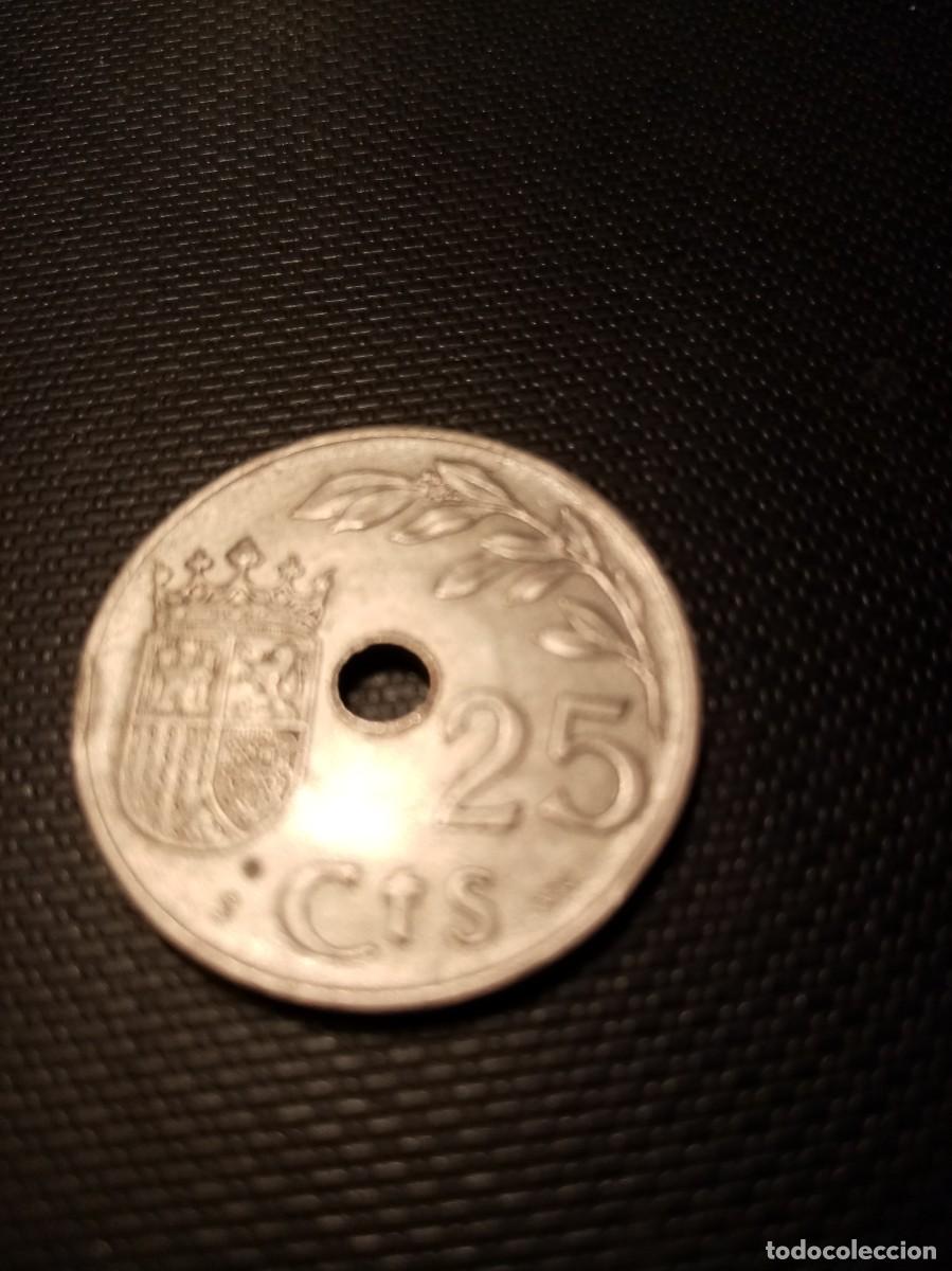 Monedas Franco: MONEDA DE 25 CENTIMOS DE 1937 - Foto 2