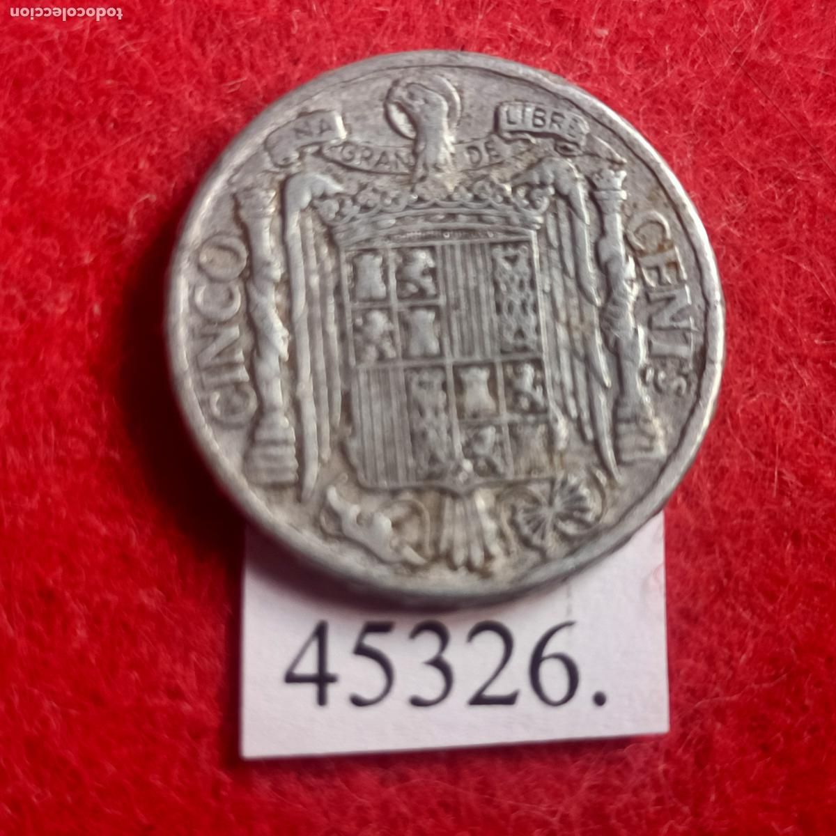 Monedas Franco: Espa&ntilde;a 5 centimos 1941, Franco - Foto 2