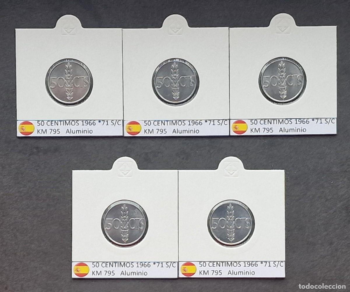Monedas Franco: 5 MONEDAS DE 50 C&Eacute;NTIMOS 1966 *71 SIN CIRCULAR - Foto 1