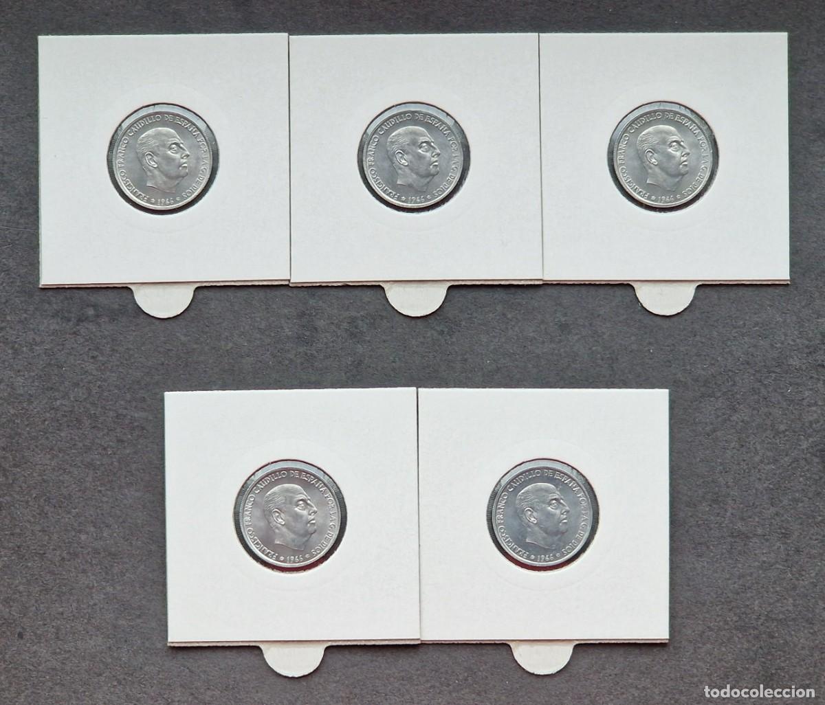 Monedas Franco: 5 MONEDAS DE 50 C&Eacute;NTIMOS 1966 *71 SIN CIRCULAR - Foto 2