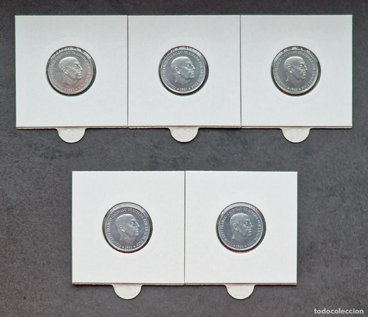 Monedas Franco: 5 MONEDAS DE 50 C&Eacute;NTIMOS 1966 *73 SIN CIRCULAR - Foto 2