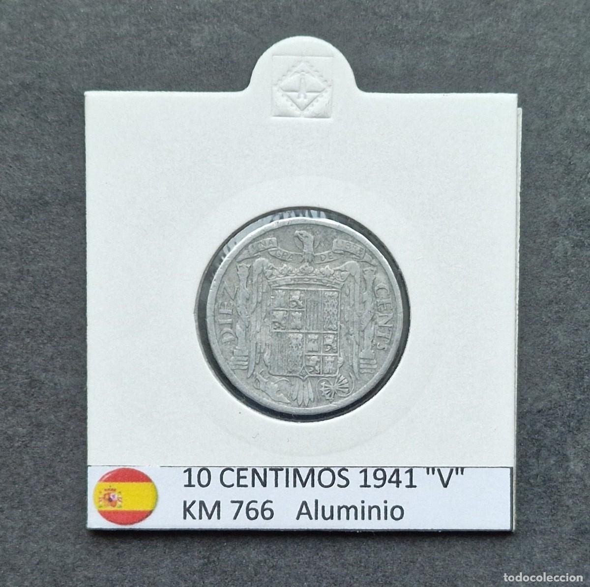 Monedas Franco: MONEDA DE 10 C&Eacute;NTIMOS 1941, VARIANTE V - Foto 1