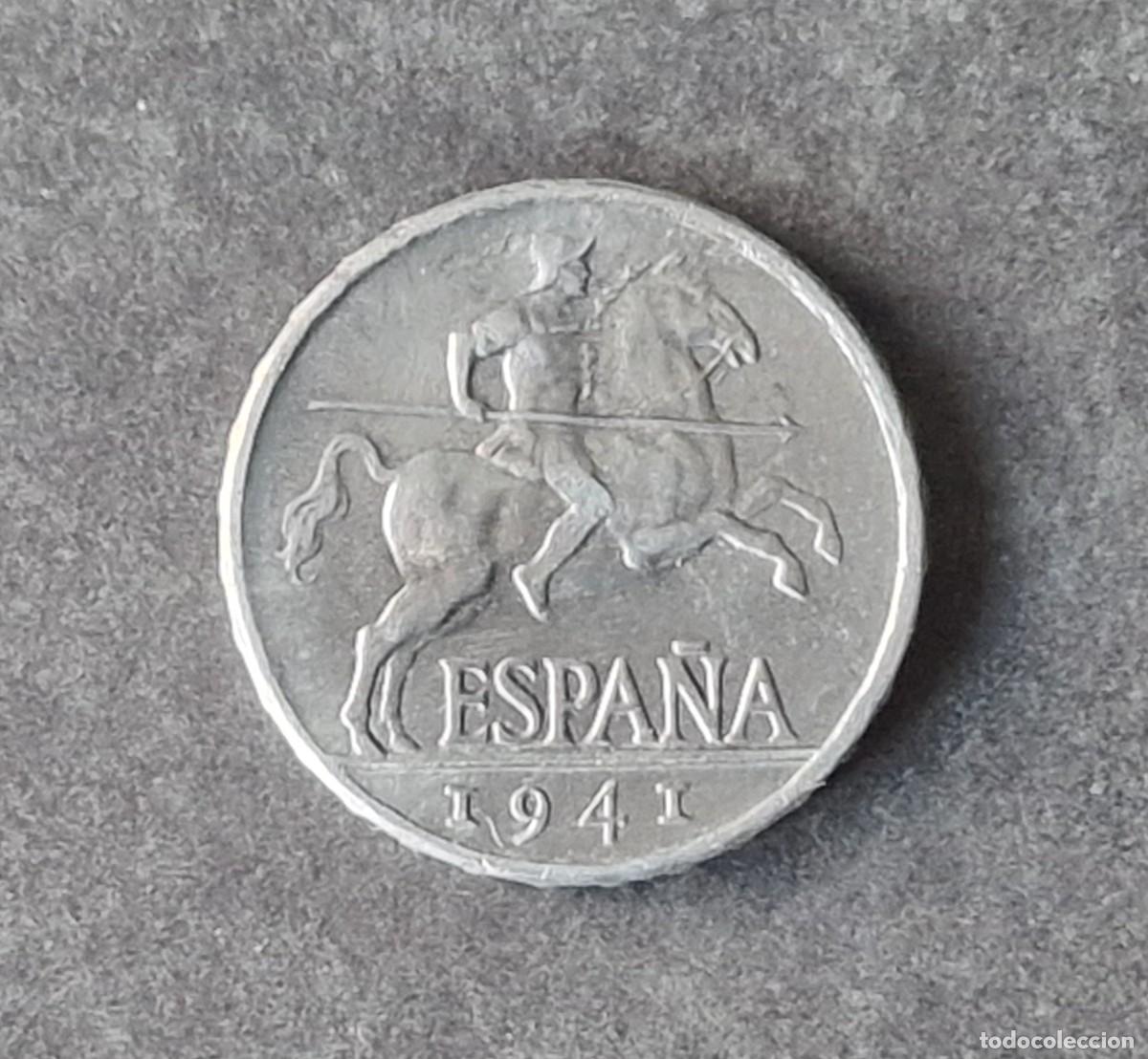 Monedas Franco: 5 C&Eacute;NTIMOS DE 1941 EBC+ DEL CABALLO - Foto 2