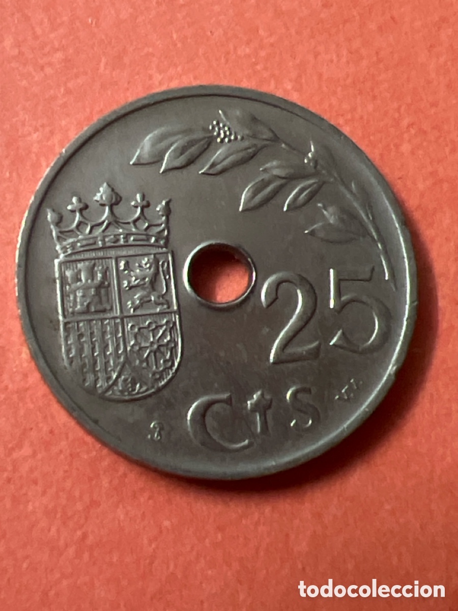 Monedas Franco: C1535. Espa&ntilde;a. Moneda de 25 c&eacute;ntimos de 1937. - Foto 2