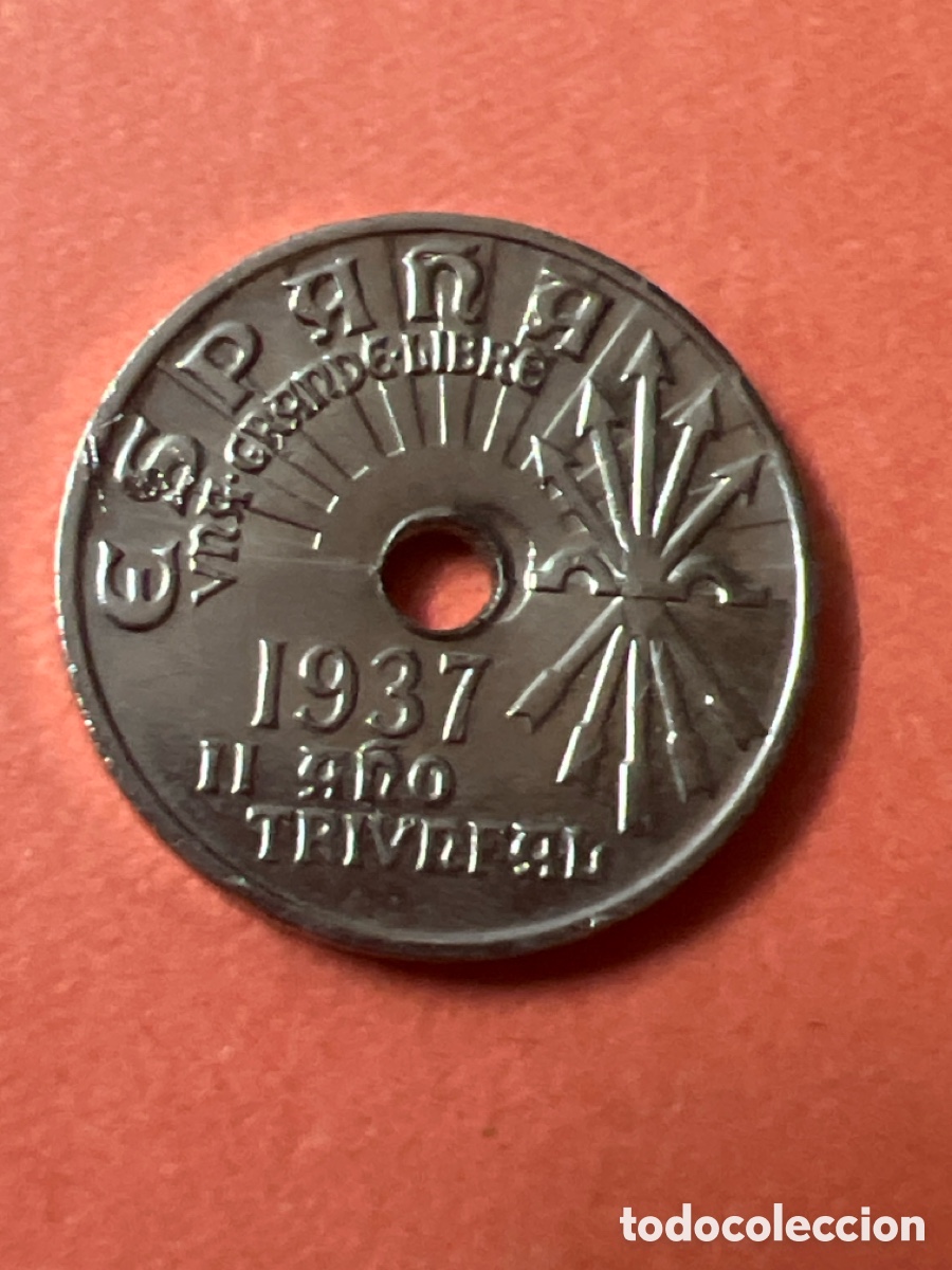 Monedas Franco: C1546. Espa&ntilde;a. Moneda de 25 c&eacute;ntimos de 1937. - Foto 2