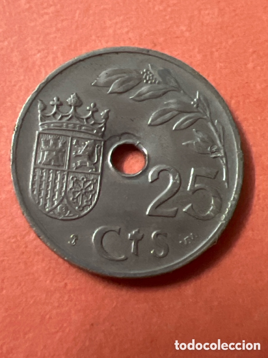 Monedas Franco: C1548. Espa&ntilde;a. Moneda de 25 c&eacute;ntimos de 1937. - Foto 2