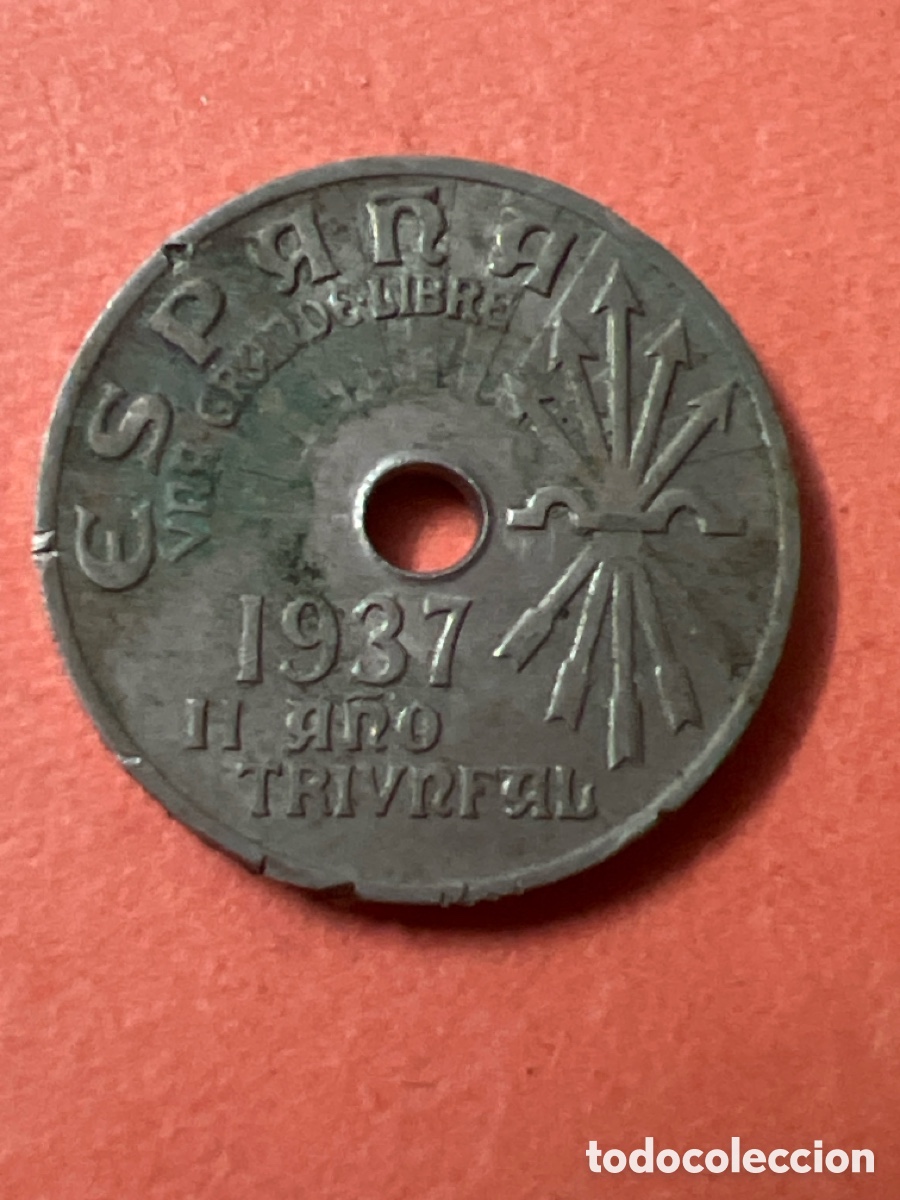 Monedas Franco: C1572. Espa&ntilde;a. Moneda de 25 c&eacute;ntimos de 1937. - Foto 2