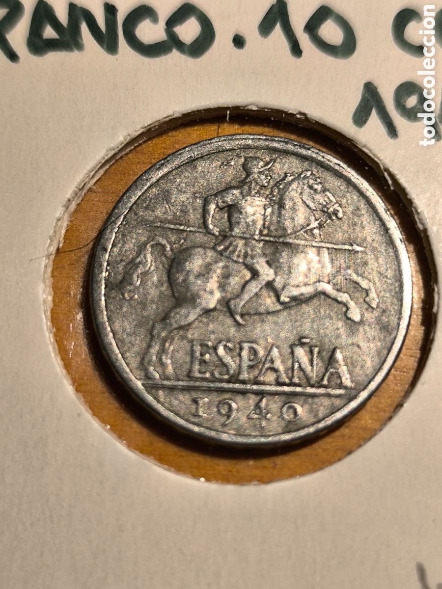Monedas Franco: 10 CMS Espa&ntilde;a 1940, BC - Foto 1