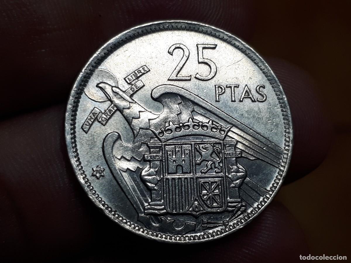 Moedas Franco: 25 pesetas 1957 *70 SC