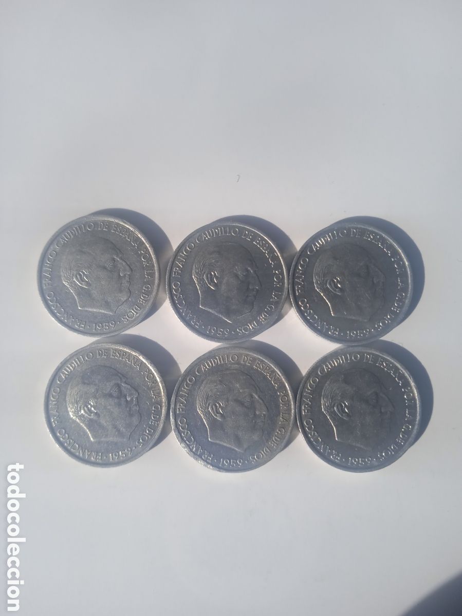 Monedas Franco: 6 MONEDAS DE 10 CTM DE 1959 - Foto 1