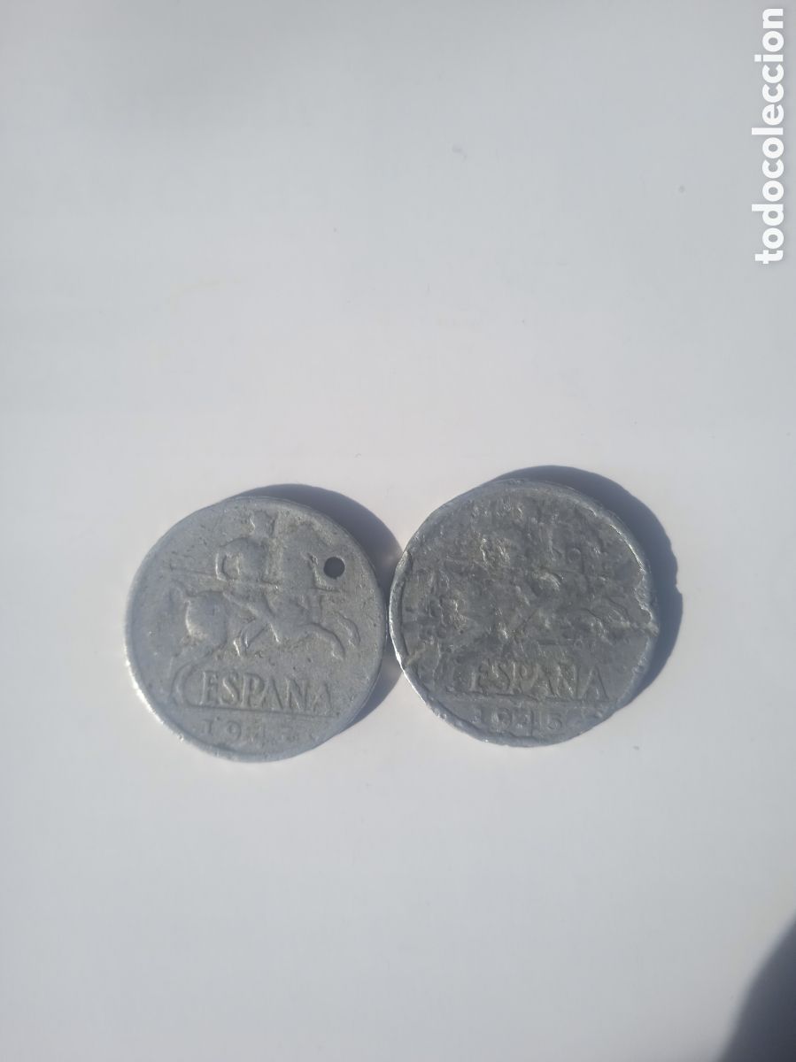 Monedas Franco: 2 MONEDAS DE 10 CTM 1941 Y 1945 - Foto 1