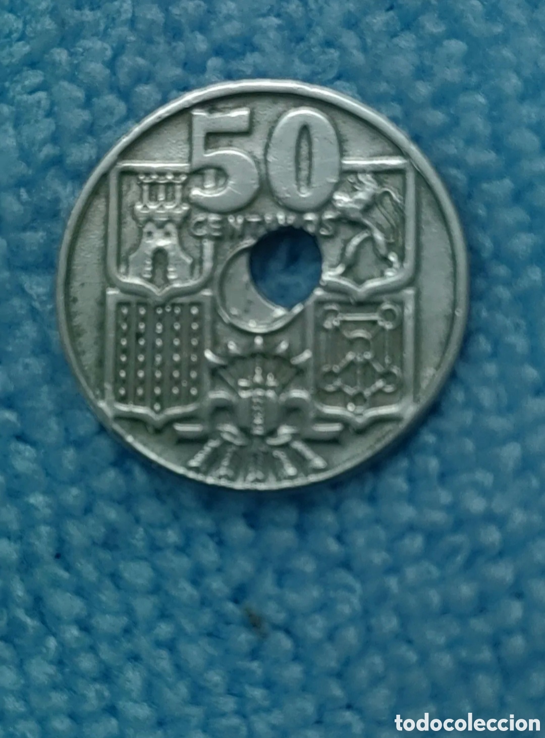 Monedas Franco: 50 C&Eacute;NTIMOS DE FRANCO 1949*53 CON ERROR - Foto 2