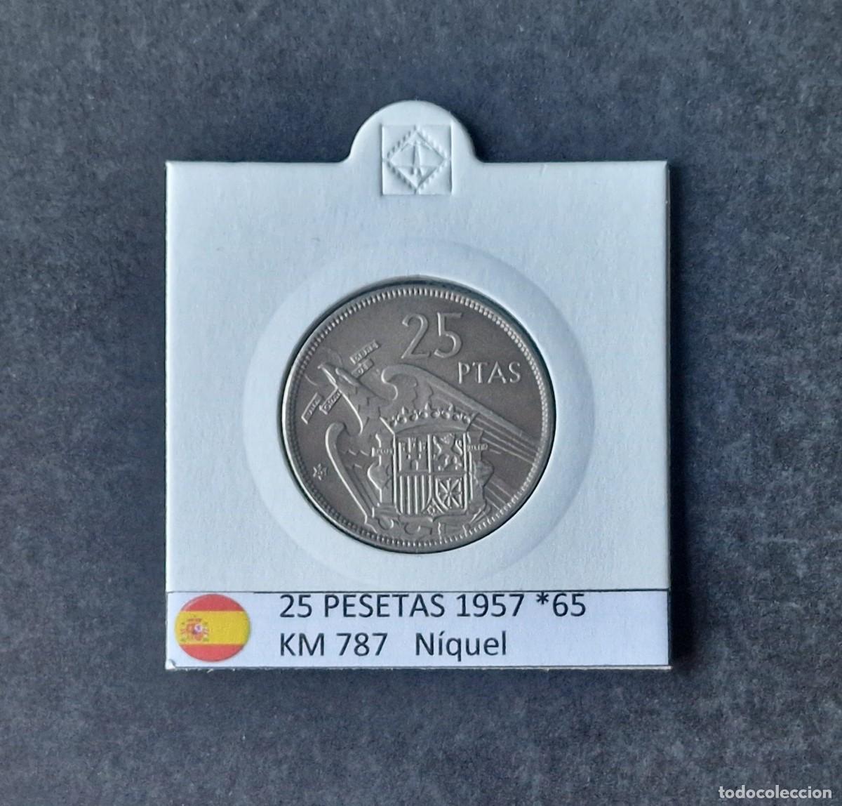 Monedas Franco: 25 PESETAS DE 1957 *65 EBC+ - Foto 1