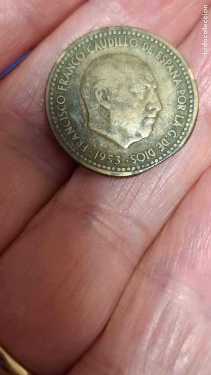 Monedas Franco: MONEDA DE 1 PESETA DE 1953 (CON ERROR) - Foto 1