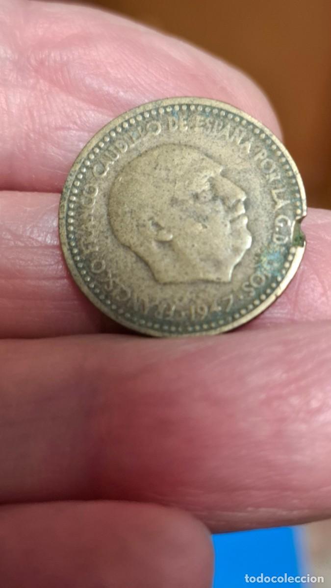 Monedas Franco: MONEDA DE 1 PESETA DE 1947 (CON ERROR) - Foto 1
