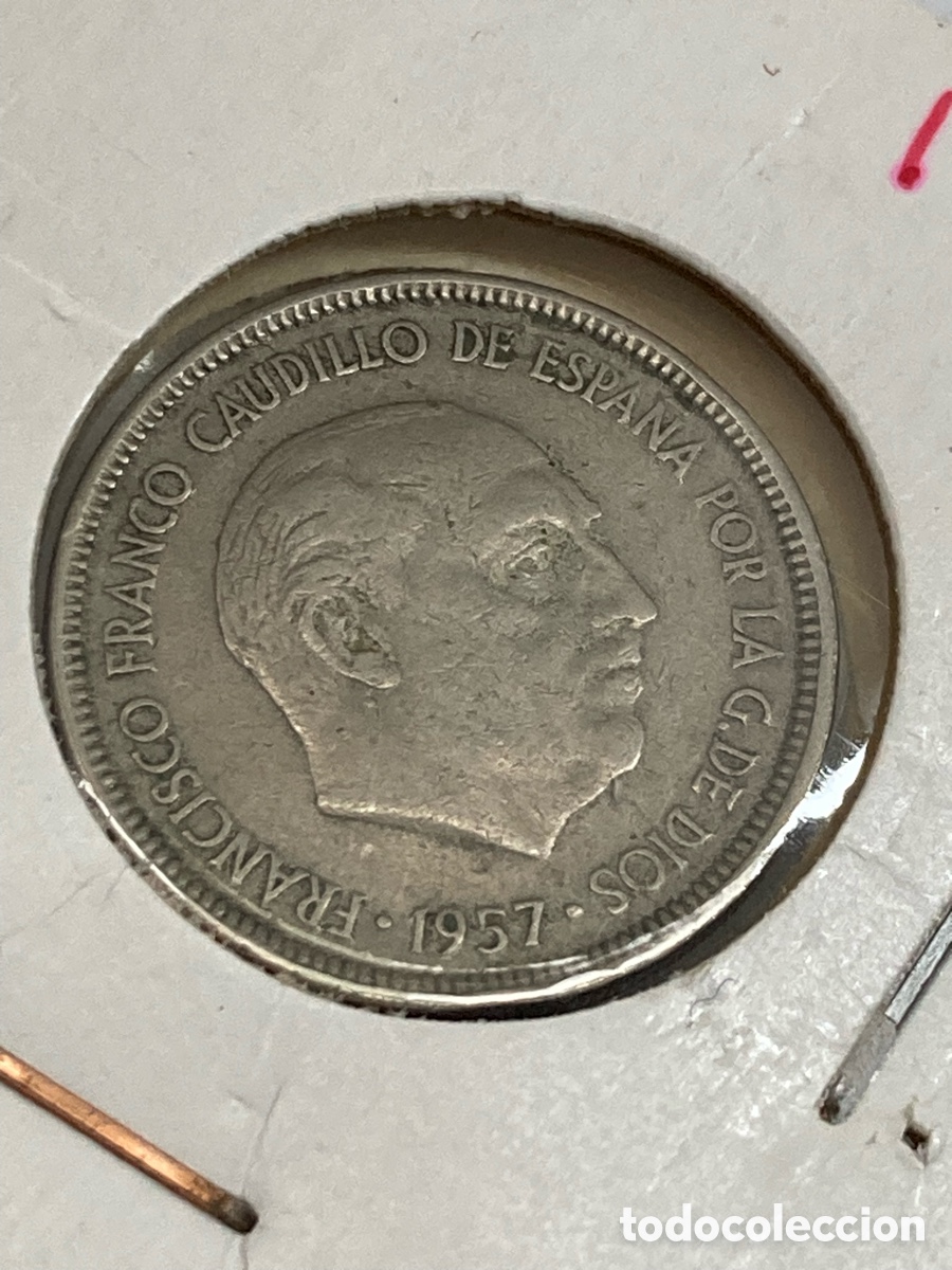 Monedas Franco: Moneda de 5 pesetas 1957 E65 /X19 - Foto 1