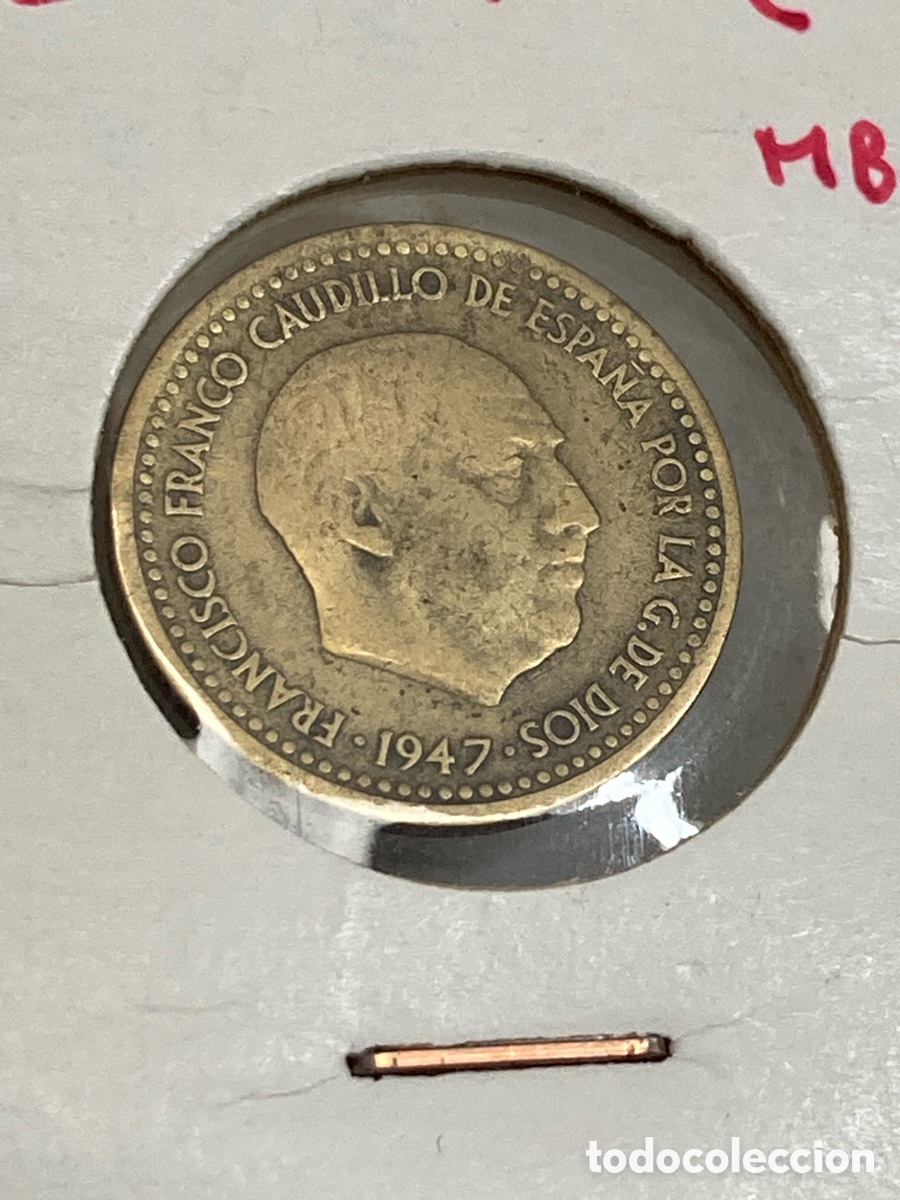 Monedas Franco: Moneda 1 peseta 1947 E56 /X23 - Foto 2