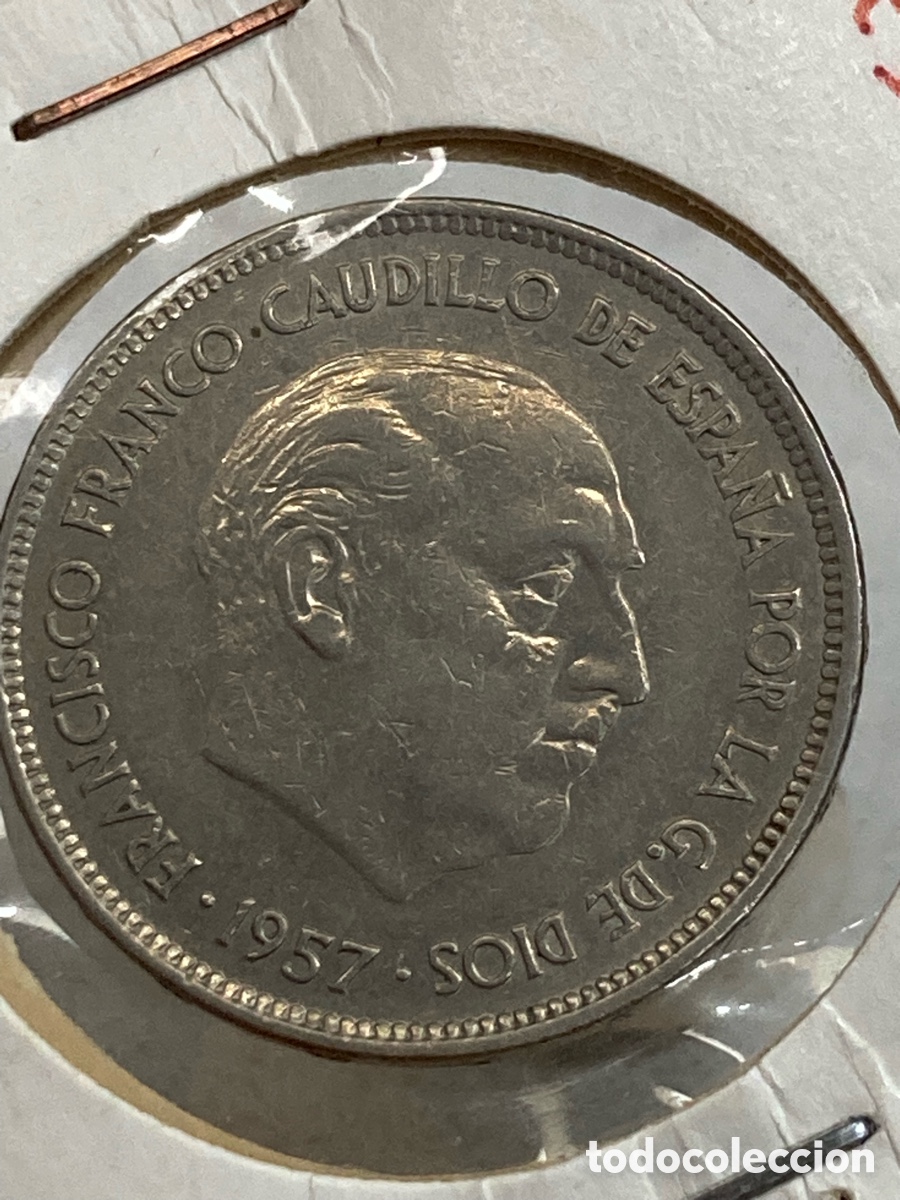 Monedas Franco: Moneda 25 pesetas 1957 E70 /X16 - Foto 2