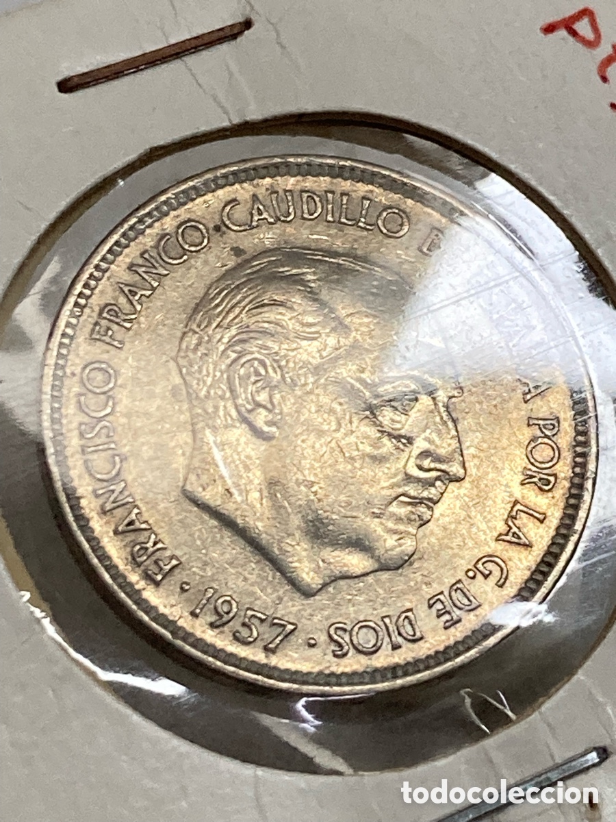 Monedas Franco: Moneda 25 pesetas 1957 E67 /X20 - Foto 2