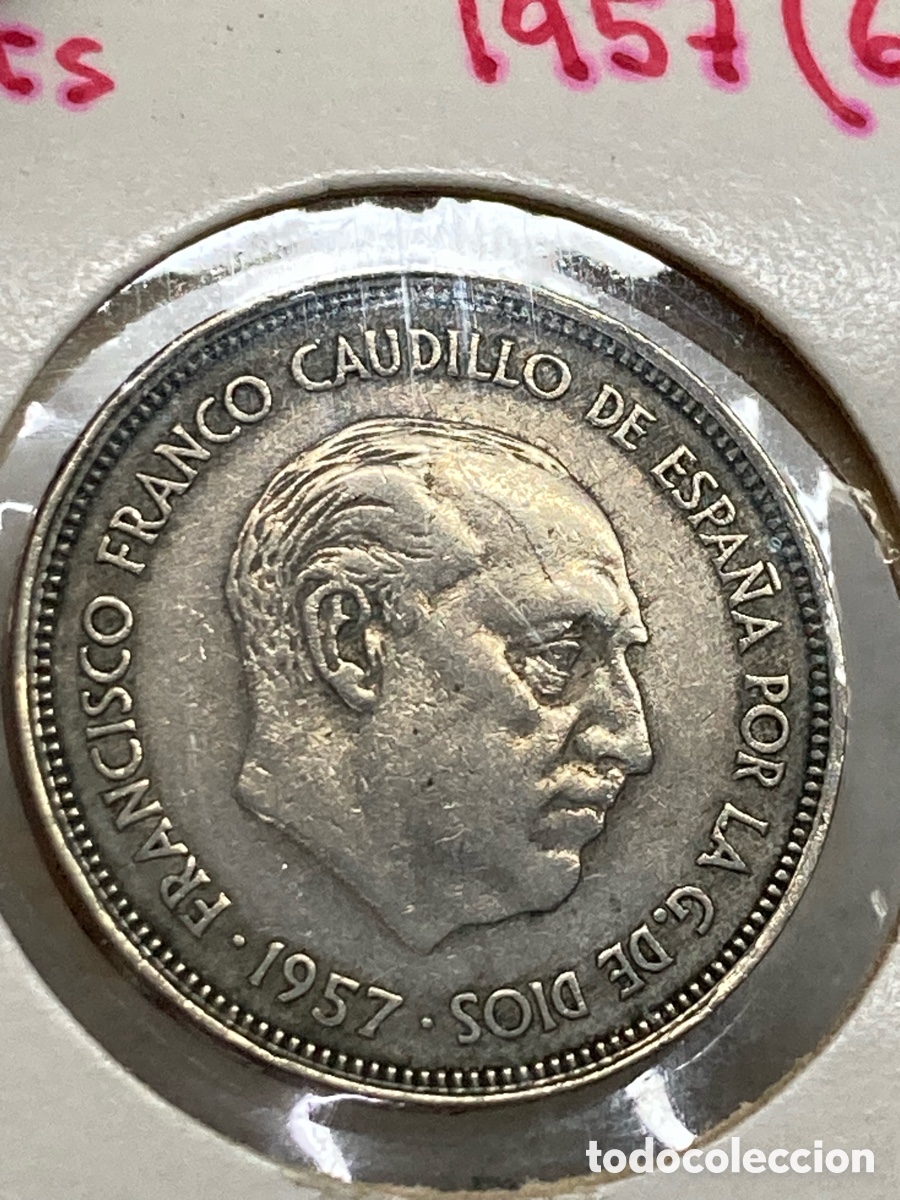 Monedas Franco: Moneda 25 pesetas 1957 E64 /X2 - Foto 2