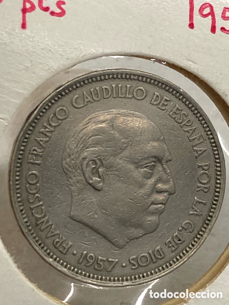 Monedas Franco: Moneda 25 pesetas 1957 E58 /M3 - Foto 2