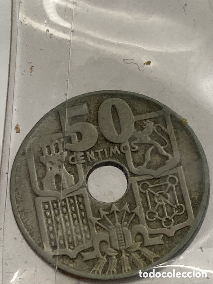 Monedas Franco: Moneda 50 c&eacute;ntimos 1949 /M55 - Foto 2