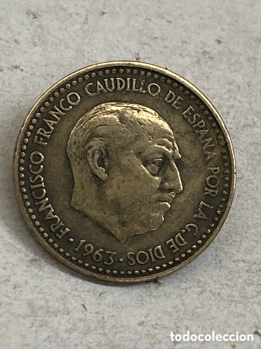 Monedas Franco: Moneda 1 peseta 1963 E65 J71 - Foto 1