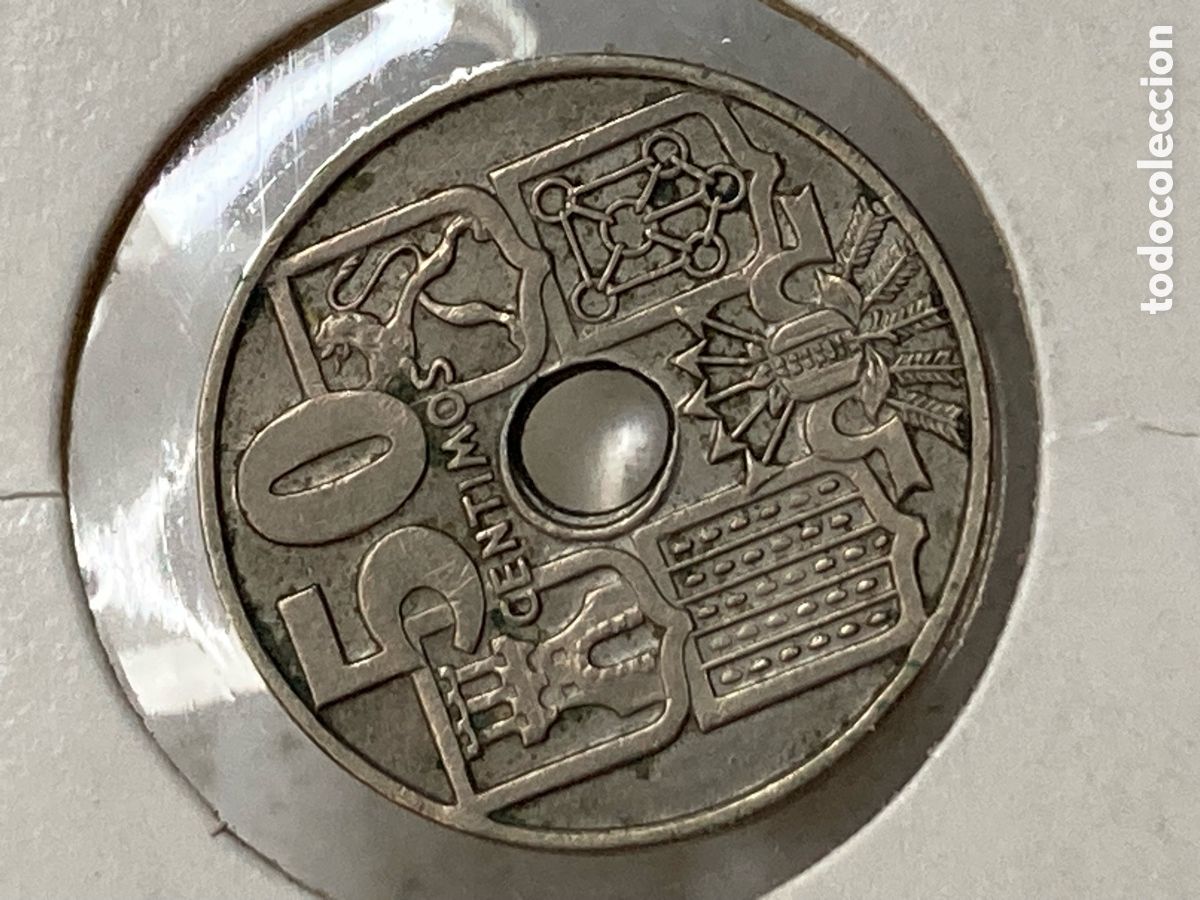 Monedas Franco: Moneda 50 c&eacute;ntimos 1949 E62 /M54 - Foto 1