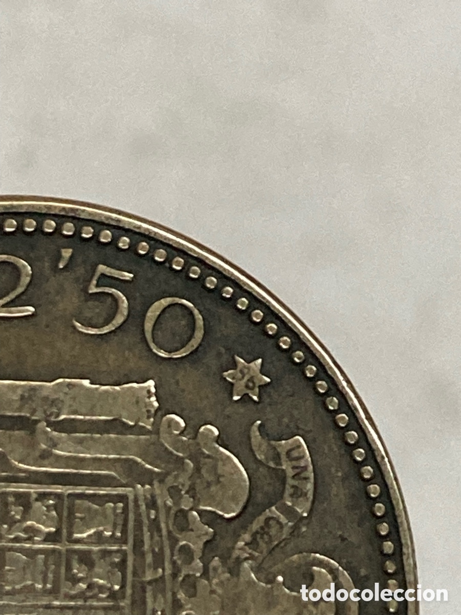 Monedas Franco: Moneda 2,5pesetas 1953 E53 V41 - Foto 3