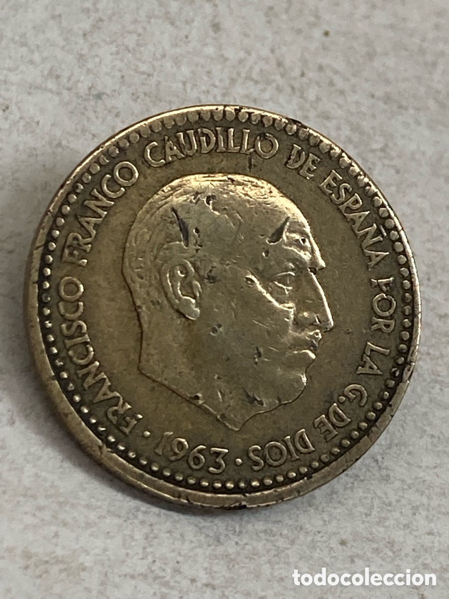 Monedas Franco: Moneda 1 peseta 1963 E63 /V41 - Foto 1