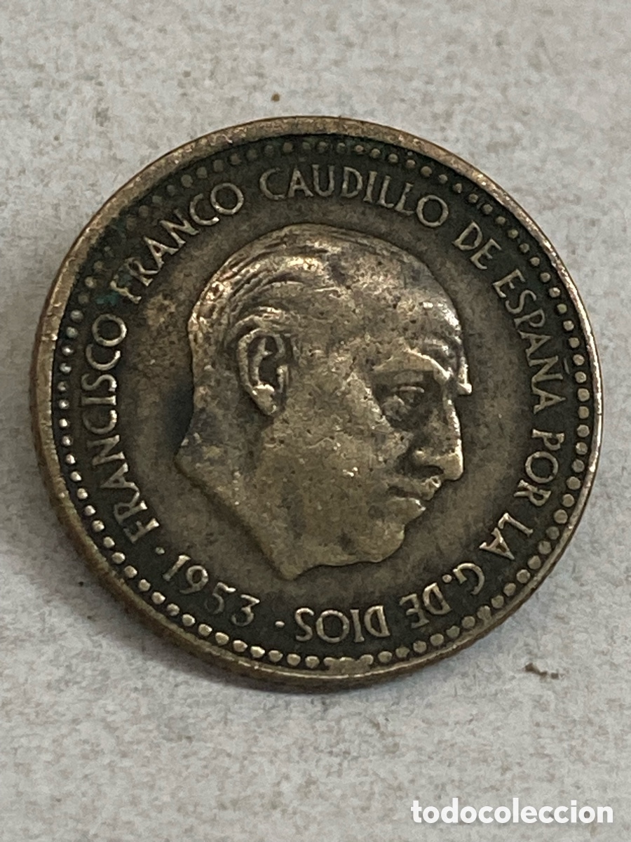 Monedas Franco: Moneda 1 peseta 1953 E56 /V41 - Foto 1