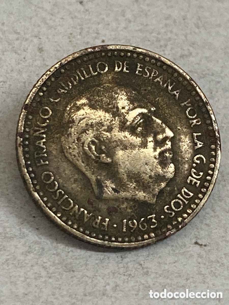 Monedas Franco: Moneda 1 peseta 1963 E67 V41 - Foto 1