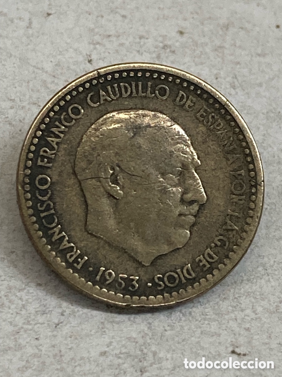 Monedas Franco: Moneda 1 peseta 1953 E58 V41 - Foto 1