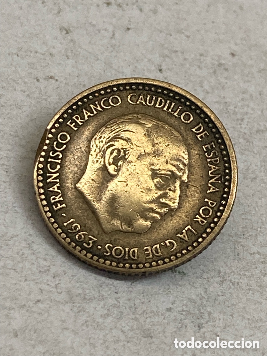 Monedas Franco: Moneda 1 peseta 1963 E65 V41 - Foto 1